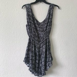 Black Print Romper